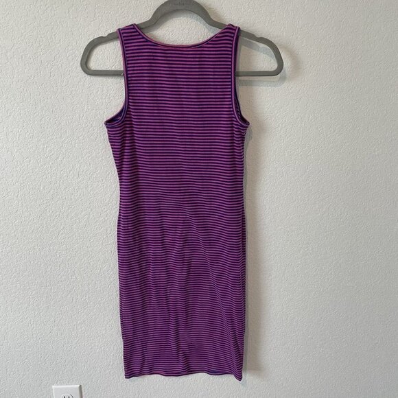 Motherhood Maternity Striped Tank Top Dress Womens Small Pink Magenta Navy - Picture 6 of 9